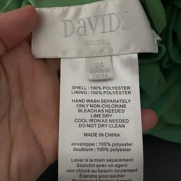 David's Bridal Clover Chiffon Bridesmaid's Dress - Picture 4 of 5